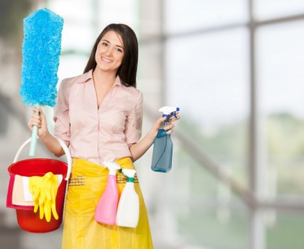 Commercial office cleaning team in E1